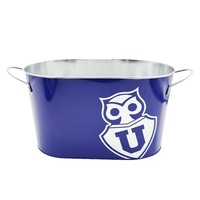 Seau à glace en fer galvanisé personnalisé pas cher, étanche, de forme ovale, idéal pour pique-nique, restaurant, refroidisseur à vin, antirouille, avec poignée creuse