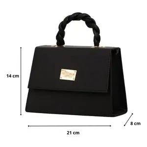 Sac bandoulière Fana Spectacular Lena noir en cuir véritable avec doublure en nylon imperméable, style vintage, sac à bandoulière pour femme, été - Product Image 4