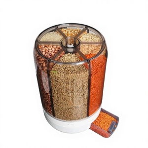 Conteneur de stockage alimentaire et de légumes en plastique de style blanc, capacité de 10 kg, avec 6 compartiments et organisateur rotatif à 360 degrés - Product Image 1