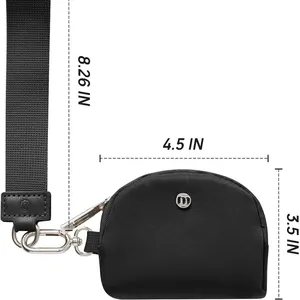 Customize Nylon Zip Around Keychain Wallet Wristlet For Women Dual Pouch Wristlet Portable Keychain Wallet Mini Women Coin Purse