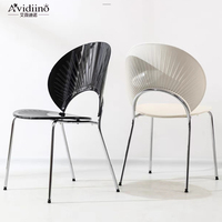Chaise de salle à manger en acrylique transparent, Design scandinave moderne, siège en plastique, pieds en métal, italien