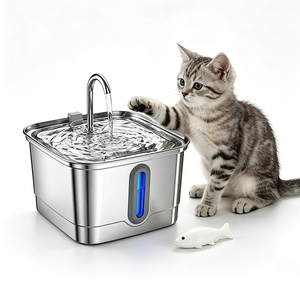 Ultra Silent Stainless Steel Pet <b>Water</b> Feeder Easy Clean Removable <b>Water</b> Fountain - Product Image 1
