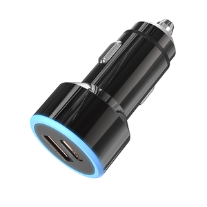 Adaptador de coche ecológico de PC + aleación de zinc con doble USB, carga rápida de 30W PD + 22.5W USB, cargador rápido de coche de doble puerto. - Product Image 5