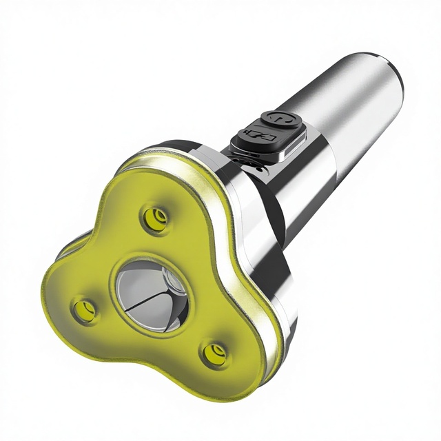 Strong Light Rechargeable USB Flashlight IP20 Rated LED/COB Emergency Use Outdoor Handheld Multifunctional Long-Range Patrol