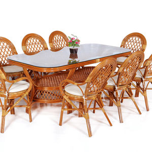 Juego de Comedor Moderno de Ratán para Restaurantes Comerciales, Hoteles y Uso en Exteriores - Mesa Larga con Diseño Moderno - Product Image 2