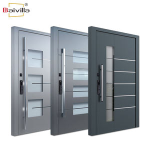 Puertas de entrada para el hogar Puertas delanteras de diseño moderno exterior de madera de acero inoxidable antirrobo para uso comercial con cerraduras inteligentes - Product Image 3