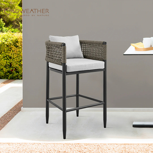 Modern Style Outdoor Aluminum Bar Table and High Chairs Set Patio Dining <strong>Stools</strong> <strong>for</strong> <strong>Garden</strong> Entry or Courtyard - Product Image 4