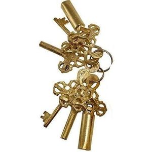 Fully Functional Antique Brass Door <b>Padlock</b> with 6 Unique Collectible Keys Handmade Combination Security Style Travel Locks - Product Image 1