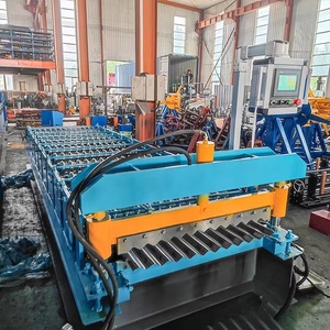 Rouleau de tôle de toiture en acier galvanisé ondulé à l'arc 836 entièrement automatique formant la machine pour la construction de carreaux d'acier colorés - Product Image 2