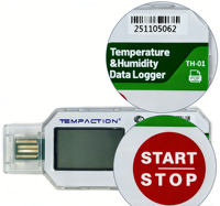Registrador de Datos de Temperatura y Humedad Inteligente con Pantalla LCD, 43000 Registros, Generación Automática de PDF, Monitor de Cadena de Frío USB