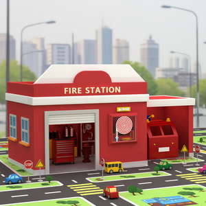 Attrezzatura <span class=keywords><strong>per</strong></span> Parco <span class=keywords><strong>Giochi</strong></span> al Coperto Portatile a Tema Stazione dei Pompieri Certificata ASTM <span class=keywords><strong>per</strong></span> <span class=keywords><strong>Area</strong></span> di Gioco di Ruolo <span class=keywords><strong>per</strong></span> <span class=keywords><strong>Bambini</strong></span> con Materiale EPP Morbido e Sicuro - Product Image 1