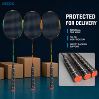 Raquette de badminton monobloc en fibre de carbone, tête lourde pour smash offensif, logo OEM, couleur personnalisée, prix de gros