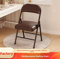 Chaise pliante légère en métal simple et moderne avec dossier - Portable pour jardin, extérieur, école et réunions