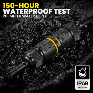 3-pins ronde voedingsadapterconnector, snelle IP68 waterdichte kabel-tot-kabelconnector, 2-weg connector - Product Image 6