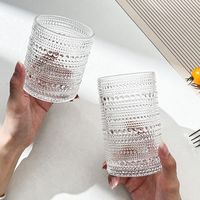Tasse en verre rétro nordique à pois en relief, tasse à eau, tasse à thé au lait, tasse à café, tasse à jus, tasse à bière esthétique