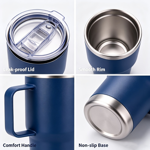 Stainless Steel Tumbler Double Wall Vacuum <b>Insulated</b> Travel <b>Mug</b> with Lid Wide Mouth for Office Camping Car - Product Image 4