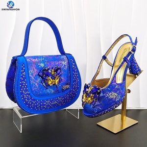 Set di <span class=keywords><strong>Scarpe</strong></span> e Borsa Sinya da Donna con Pietre, Bellissimo Set di <span class=keywords><strong>Scarpe</strong></span> di Alta Qualità in Materiale PU, Set di <span class=keywords><strong>Scarpe</strong></span> e Borsa in Stile Italiano - Product Image 6