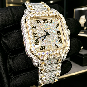Montre à Quartz Diamant de Luxe Tendance Bestseller, Style Affaires Classique, Cadran Transparent, Montre-Bracelet Moissanite, Vente en Gros Premium - Product Image 1