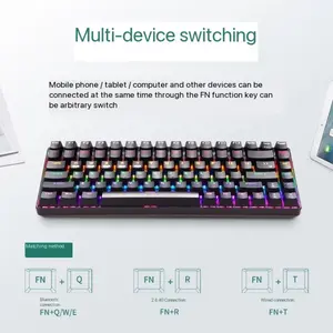 Factory Direct Sales Wired 68 Key Gaming Office Computer Outemu Multi Color Type-C Interface Mechanical Waterproof Keyboard