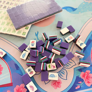 Jeu de <span class=keywords><strong>Mahjong</strong></span> Américain de Luxe en Acrylique Violet à 4 Couches, 160 Tuiles Personnalisables avec Gravures de Jokers, <span class=keywords><strong>Fleurs</strong></span> et Vents – Jeu de <span class=keywords><strong>Mahjong</strong></span> US - Product Image 2