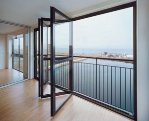 Puerta <span class=keywords><strong>de</strong></span> entrada <span class=keywords><strong>de</strong></span> seguridad plegable, perfiles <span class=keywords><strong>de</strong></span> aluminio para Patio <span class=keywords><strong>de</strong></span> cocina, Bifold, fabricante al por mayor - Product Image 3
