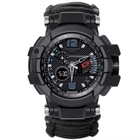 Bracelet en métal imperméable personnalisé, couteau, boussole, montre, kit de survie d'urgence pour l'escalade, sac de voyage inclus, haute qualité
