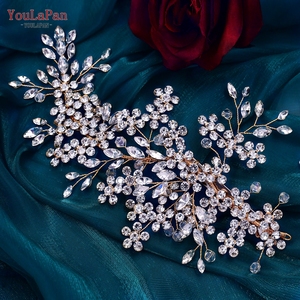 YouLaPan HP253 Crystal Flower Bridal <strong>Hair</strong> <strong>Pieces</strong> Sparkling Rhinestone Wedding <strong>Hair</strong> Accessories for Brides and <strong>Bridesmaids</strong> - Product Image 3
