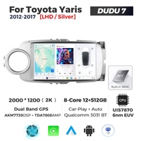 MEKEDE DUDUAUTO Autoestéreo para Auto, Reproductor de DVD Android para Toyota Yaris 2012 2014 2013 2015 2016, Wifi 4G LTE, Pantalla 2K