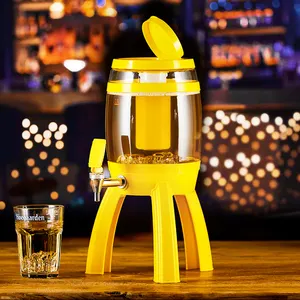 Beer Tower Dispenser 3L with Ice Tube Beer Dispenser with Lights Juicer Dispenser Beer Tower LED