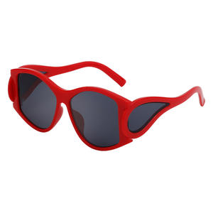 Lunettes de soleil de cyclisme pour femmes sur mesure, style Instagram, monture large rouge, verres PC UV400 - Product Image 5