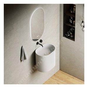 Chậu rửa mặt treo tường bằng đá nhân tạo 20 inch, màu tùy chỉnh, kiểu rãnh, mẫu mới năm 2025 - Product Image 1