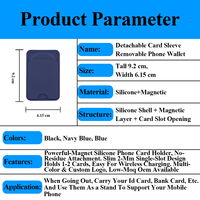 Portefeuille de téléphone magnétique en silicone N52 avec logo personnalisé, porte-cartes détachable, étui à cartes amovible