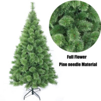 Arbre de Noël d'intérieur extérieur d'aiguille de pin de fleur en plastique dense artificielle de 6 pieds