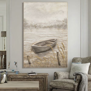 Décor à la maison moderne fait à la main abstrait bateau de pêche <span class=keywords><strong>peinture</strong></span> toile mur Art paysage marin <span class=keywords><strong>peinture</strong></span> à l'huile - Product Image 3