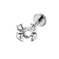 Clou coquille en alliage de titane F136 style gothique motif araignée, petit motif monstre, croix, cercueil, pour os de l'oreille, lèvre, accessoire de piercing