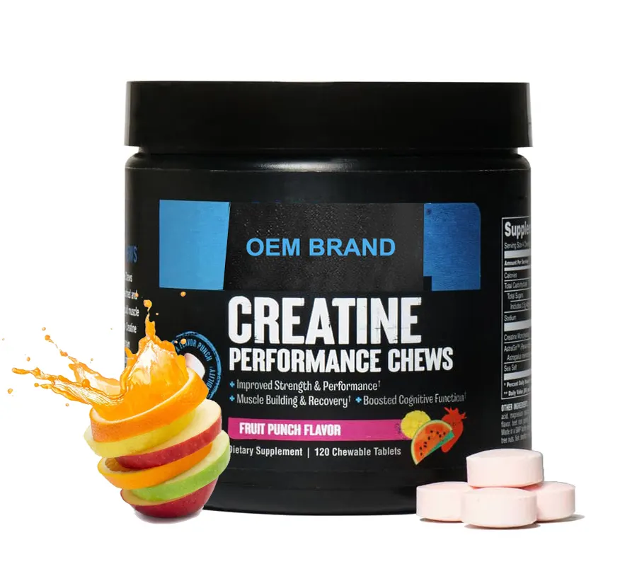 Creatine Gummies nhãn hiệu riêng nhai máy tính bảng 5 gram Creatine Monohydrate cho Thúc đẩy sức mạnh cơ bắp