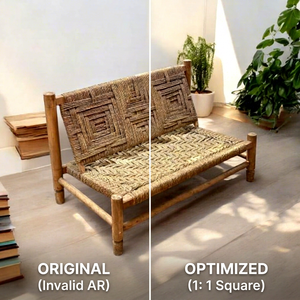 Canapé d'extérieur moderne en bambou naturel 2 places, écologique et confortable, mobilier d'intérieur pour couloir, parc, jardin - Product Image 1