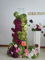 Arrangement floral artificiel bordeaux pour bar à desserts, décoration de mariage, centres de table pour événements, comptoir de bar à cocktails