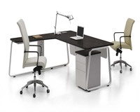 Table de bureau en bois style L, comptoir, en forme de L