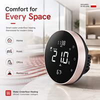 Termostato Digital Tuya Zigbee con Perilla Redonda para Sauna, Termostato WiFi para Calefacción por Suelo Radiante, 16A con Sensor NTC