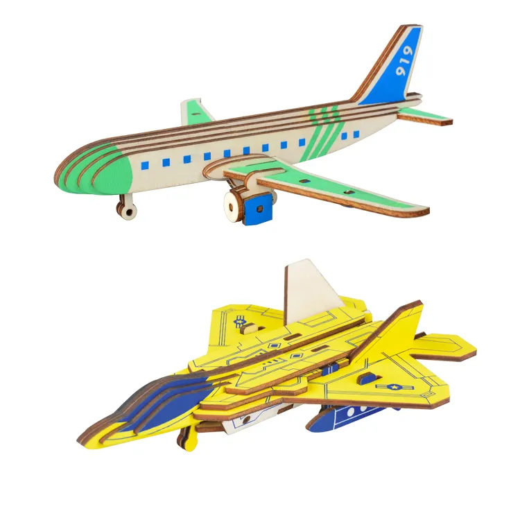 Puzzle 3d en bois Poly découpé au laser, jouets, bricolage, modèle d'avion, pour enfants, nouveau