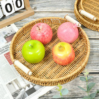 Panier de rangement pour snacks et aliments en gros Plateau en rotin Panier en rotin de finition de bureau pour la maison