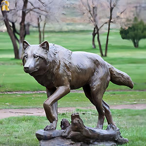 Escultura de Lobo de Bronce de Tamaño Real RELONG, Estatua de Animal Salvaje de Latón, Diseño Personalizado para Exteriores - Product Image 6