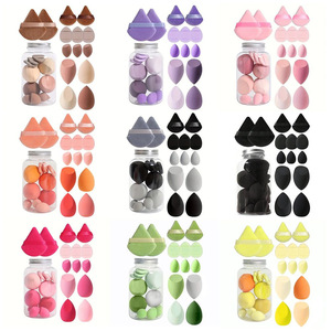 Ensemble d'éponges de maquillage en bouteille flottante, lot de 14 pièces, comprenant éponge œuf, <span class=keywords><strong>mini</strong></span> houppette à doigts et houppette triangulaire floquée, modèle PLP8 - Product Image 1