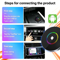 PlayAiBox Android 15 Qualcomm 6350 CarPlay Ai Box 8+128GB Réseau 4G pour la mise en miroir YouTube/Netflix Systèmes intelligents