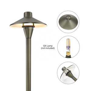 Éclairage paysager basse tension homologué ETL, lampes LED 12V pour allées, IP65, câblées, bronze, pour allées extérieures, jardins, cours - Product Image 1