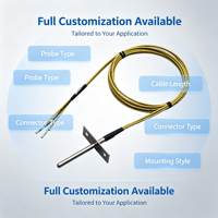 Sonde de température à montage sur bride, thermocouple de type K personnalisé avec câble en fibre de verre, vente en gros d'usine OEM ODM