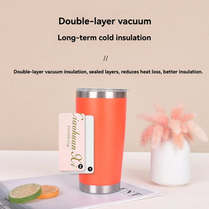 แก้วน้ำสแตนเลส 304 ขนาด 20 ออนซ์ 600 มล. แบบคลาสสิก พิมพ์ลาย UV เก็บความร้อน-เย็น ฝาเลื่อนเคลือบสีฝุ่น สำหรับใส่ในที่วางแก้วในรถยนต์ - Product Image 3