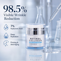 Crème pour le visage au rétinol et au collagène 50 ml, anti-âge, anti-rides, raffermissante, hydratante, crème de jour et de nuit pour les ridules, étiquette privée OEM
