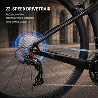 Vélo de route en fibre de carbone RS-22S 700C, 22 vitesses, léger, pour la course, avec pneus 700x28C et roues en alliage pour adultes